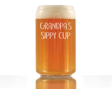 Grandpas Sippy Cup 16 Oz Beer Can Pint Glass Fathers Day Ts For Men