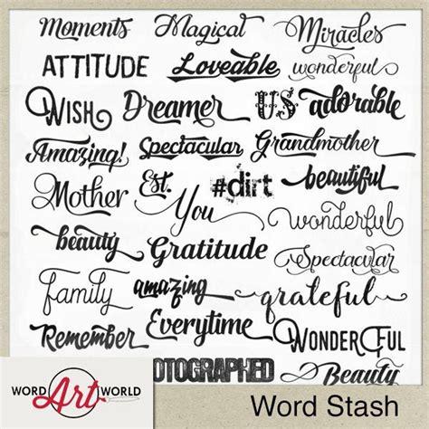 Digital And Printable Overlay Word Art Set Instant Download Etsy