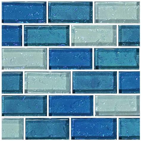Iridescent Clear Glass Pool Tile Aqua Blend 1 X 2 Mineral Tiles