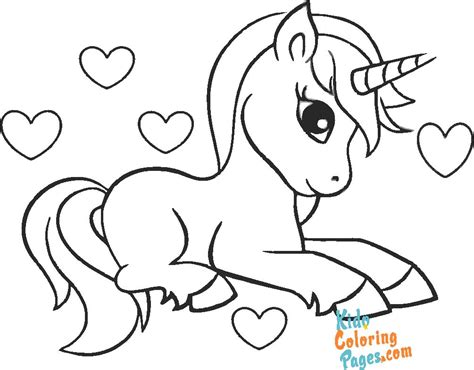 Unicorn coloring page girl printable - Kids Coloring Pages