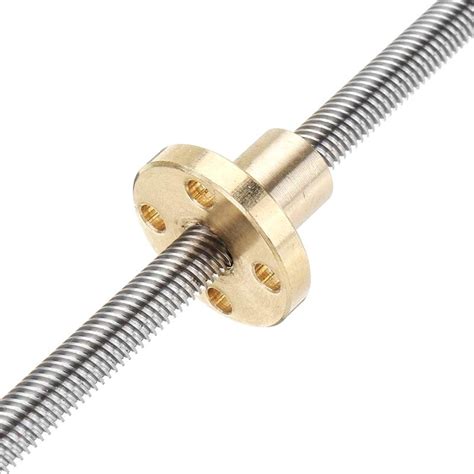 t8 lead screw acme thread od 8mm lead 8mm with nut 100mm 250mm 500mm 1000mm zenix store