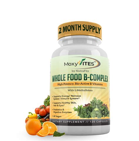 B Complex All B Vitamins B12 Probiotic And Enzymes Whole Food 120ct