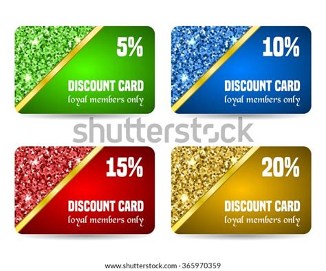 Set Discount Card Templates Vector Illustration Stock Vector Royalty