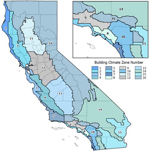 California Climate Zones With Zoomed Portion Showing Zone 6 Including