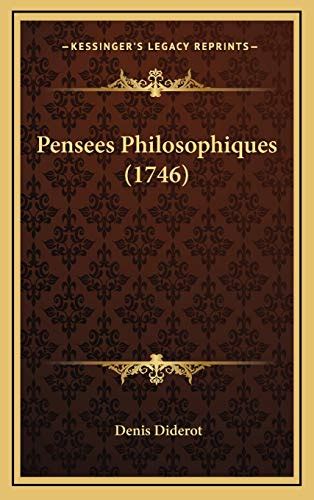 Pensées Philosophiques De Diderot Abebooks