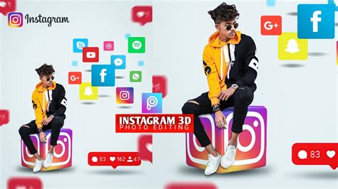 Instagram Creative 3d Photo Editing Social Media Lover Photo Editing