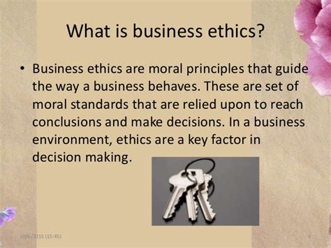 The idea is alike in business (importance of business ethics). The role of ethics in business