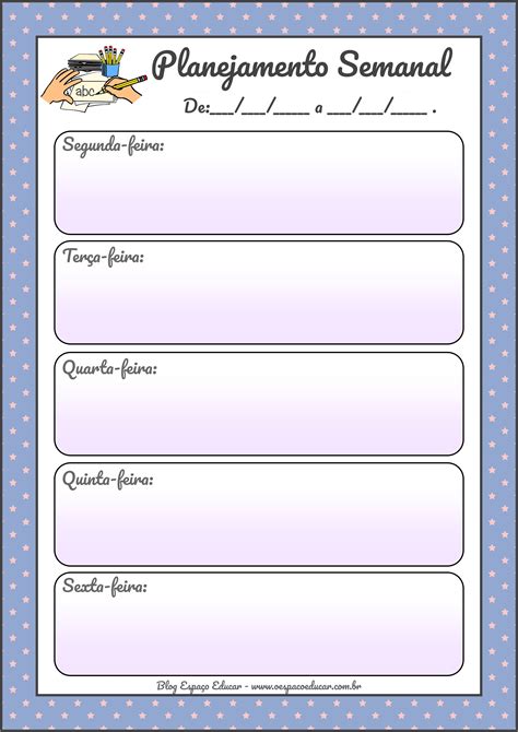 Lindos Modelos De Planejamento Semanal Para Imprimir Blog Espa O