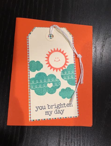 Fun And Cheerful Card Using A Tag In A Different Way Cards Handmade