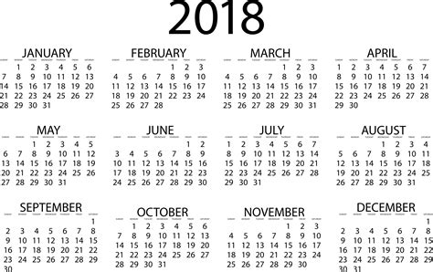 Clipart 2018 Calendar