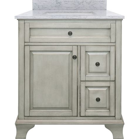 Pannow 31 inch vanity top stone carrara white tops with undercounter rectangular ceramic bathroom sink and back splash for bathroom cabinet natrual marble stone 8 inch faucet holes (31x22inch). Foremost 31 Inch Corsicana Single Sink Vanity with Carrara ...