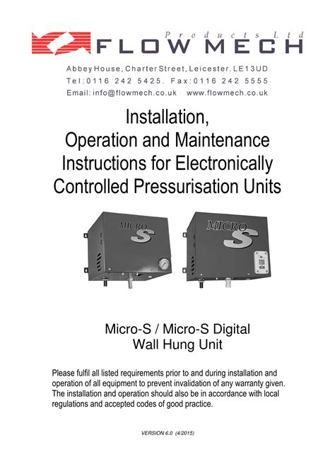 Installation Operation And Maintenance Instructions For Manualzz