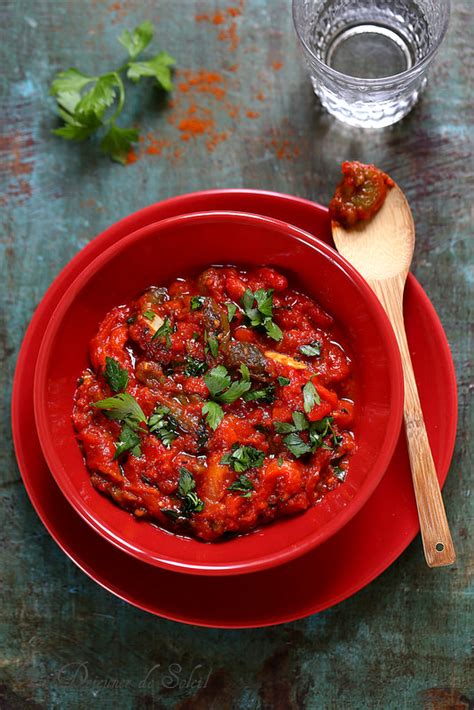 Taktouka salade marocaine de poivrons et de tomates Un déjeuner de