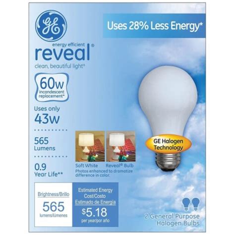 Ge Reveal® Halogen Soft Light Bulbs 2 Pk Fred Meyer