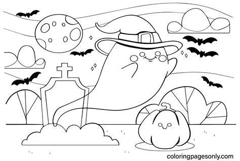 Cute Halloween Coloring Page To Print Free Printable Coloring Pages