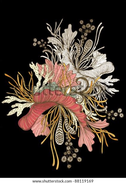 Intricate Flower Motif Vectorillustration Stock Vector Royalty Free