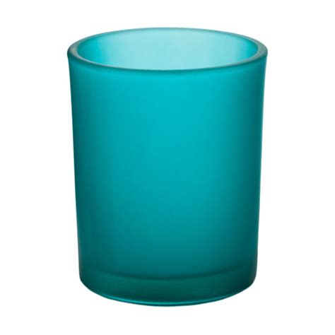 Frosted Lagoon Blue Glass Votive Cup