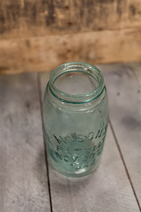 Antique Mason Jar Patent Nov 30th 1858 Embossed Vintage Clear Mason