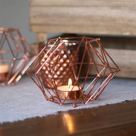 Copper Geometric Candle Holder By The Wedding Of My Dreams