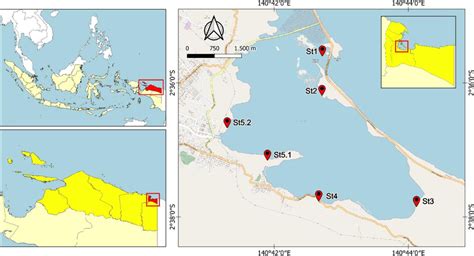 Map Of Studied Area In Youtefa Bay Tourism Park Jayapura Papua