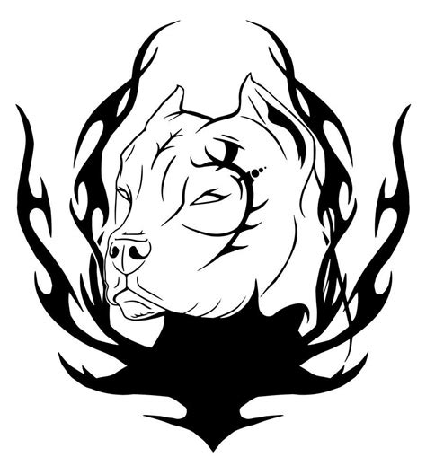 Tribal Pitbull Tattoo Coloring Pages