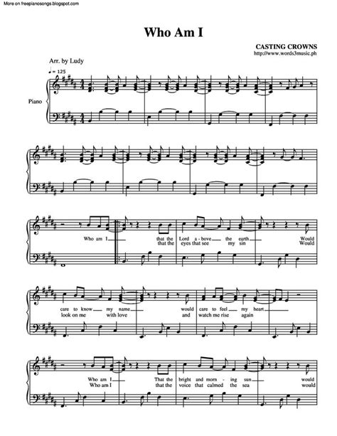 Who Am I Free Sheet Music By Casting Crowns Pianoshelf