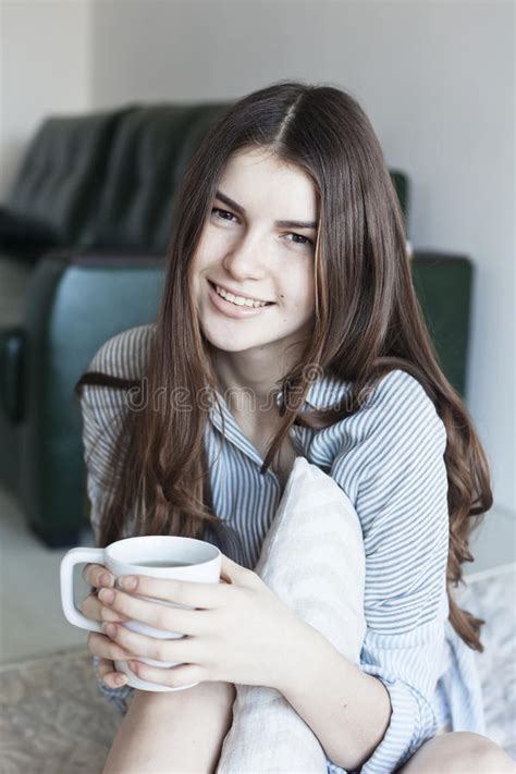 Young Woman Drinking Tea At The Morning Stock Photo Image Of Good