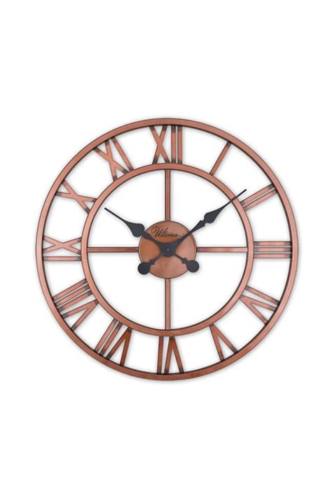 Copper Wrought Iron Wall Clock 3d Metal Wall Clock Large Etsy Canada