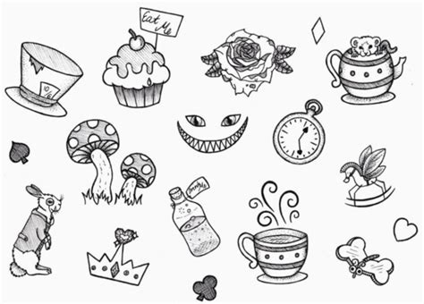 7 Cute Doodles Disney Alice In Wonderland Wonderland Tattoo Alice