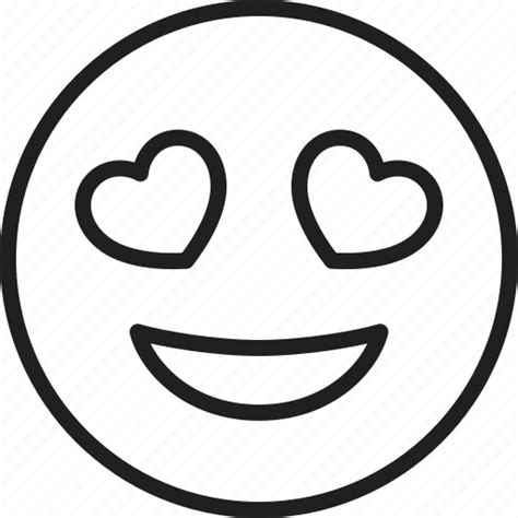Emoticon Eyes Face Heart Shaped Smiley Smiling Icon