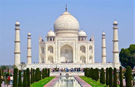 Taj Mahal Beautiful Ivory White Marble Mausoleum India Agra Free