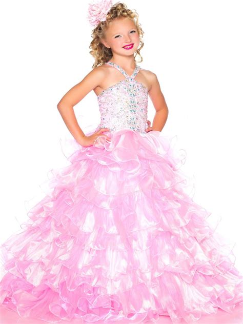 Pretty Pink Tulle Straps Beads Flower Girl Dresses Girls Pageant