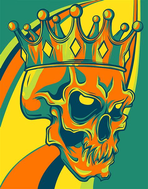 Skull King Crown Design Element Vector Illustration Digital Art By Dean