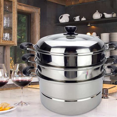 3 Tier Stainless Steel Steamer Cookware Multi Function Food Steam Pot