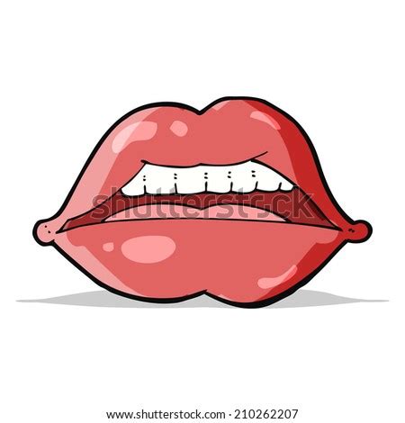 Biting Her Red Lips Teeth Pop Stock Vector 102576569 Shutterstock
