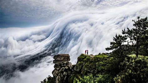 Waterfall Of Cloud In Lushan China Plus