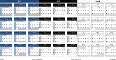 Calendar 2021 Excel Templates Printable Pdfs And Images