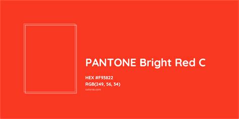 About Pantone Bright Red C Color Color Codes Similar Colors And