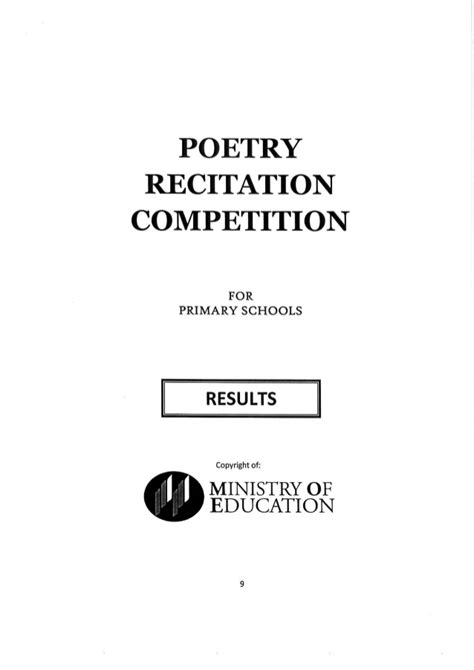 Emcee script for poem recitation competition. 2015 poetry recitation competition primary
