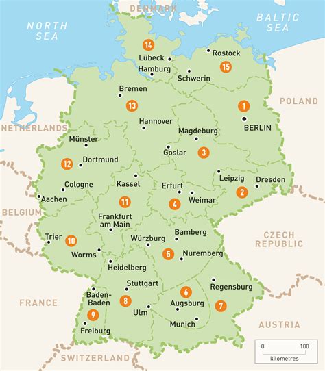 خريطة المانيا بالعربي واسماء المدن اروردز
