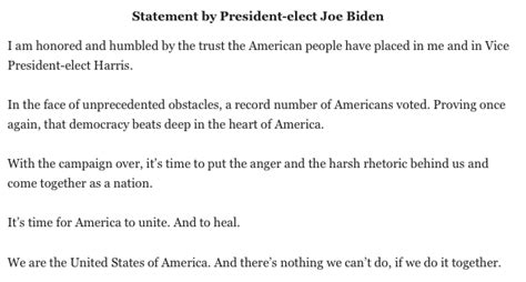 Biden Its Time To Put The Anger And The Harsh Rhetoric Behind Us And