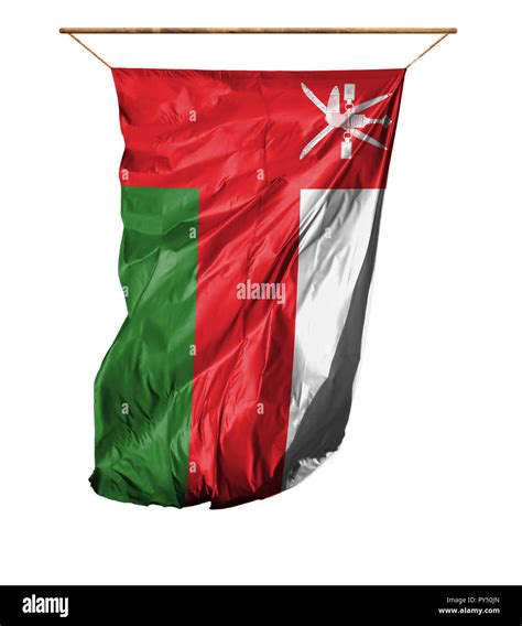 Flag Of Oman Vertical Flagisolated On A White Background Stock Photo