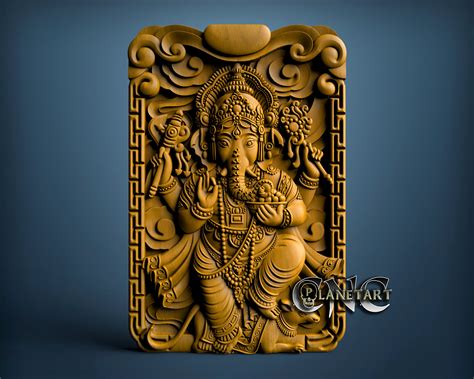 Indian Elephant God Ganesha 3d Stl Model Cnc Router Singapore Lupon