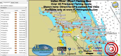 St Lucie River Fishing Map With Gps Coordinates Florida Fishing Maps