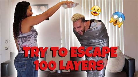 100 Layer Duct Tape Challenge Try To Escape Youtube