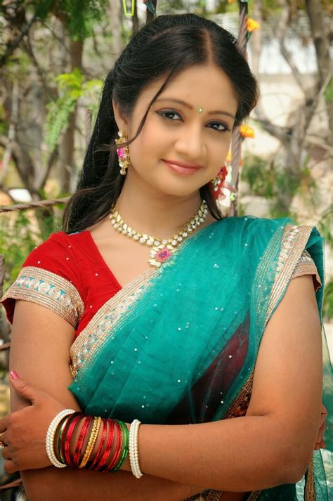 Actress Sandeepthi Photos In Spicy Half Saree Cap