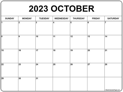 October 2023 Calendar 123 Get Latest Map Update