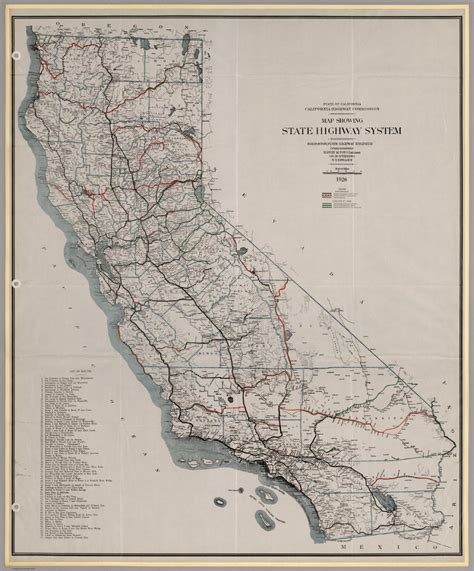 Map Showing State Highway System California 1926 David Rumsey Historical Map Collection