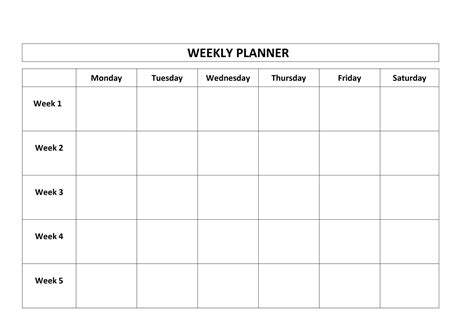 Printable 5 Day Week Calendar ⋆ Calendar For Planning