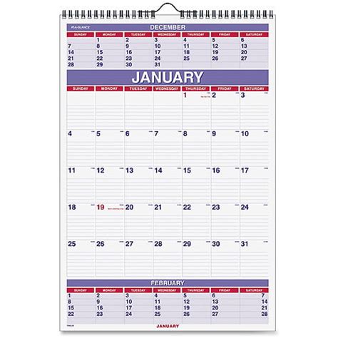 At A Glance 3 Month Wall Calendar